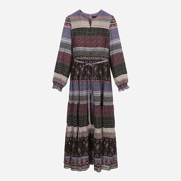 써스데이아일랜드 여성 라운드넥 보더 원피스 T242MOP135W