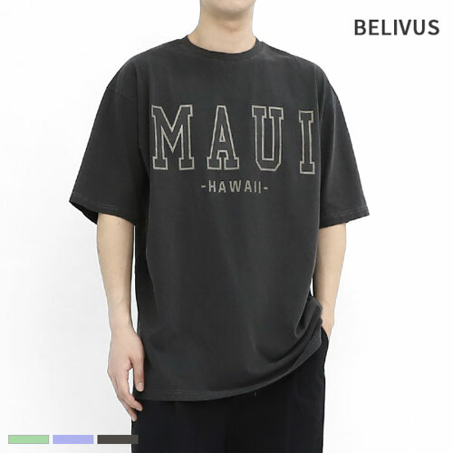 빌리버스 남자 반팔 피그먼트 면 티셔츠 BDPT019