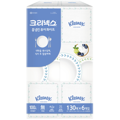 크리넥스 홈냅킨 퓨어 화이트 130매 (6입)