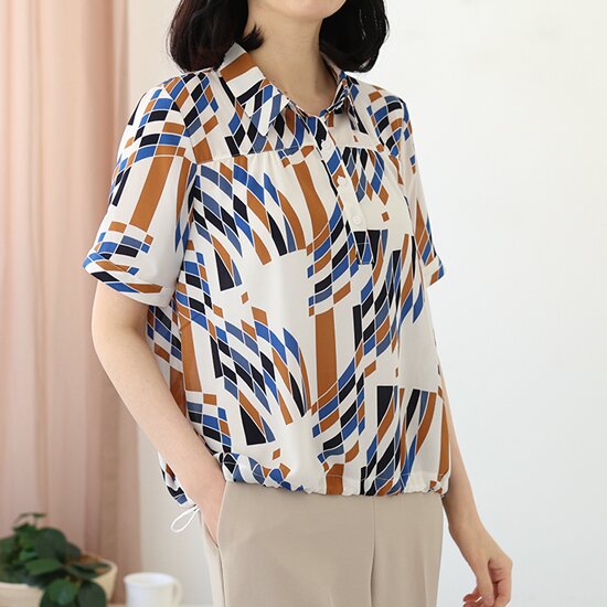 웬디즈갤러리 지아크 반팔 블라우스 NBL102