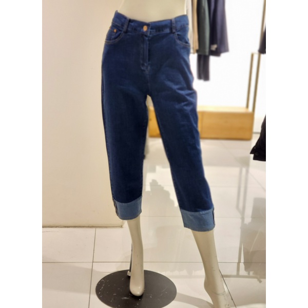 벨라디터치 여성 일자핏 롤업 데님 팬츠 V3E2SL33