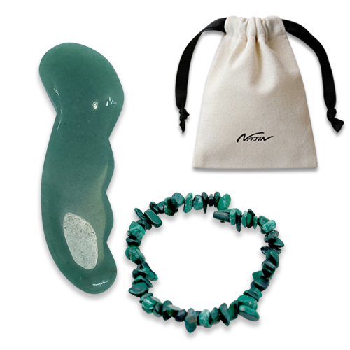 광명유기  나진 옥 괄사 + 공작석 팔찌 세트 NJ085