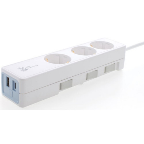 에스와이컨텍  네모탭 더슬림 3구 개별스위치 USB 45W 초고속충전 멀티탭