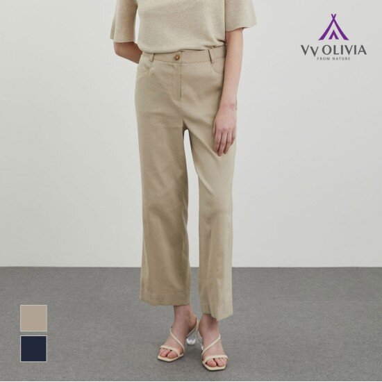 올리비아로렌 장식단추 와이드 팬츠 VVCDL4M3181