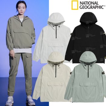 내셔널지오그래픽  아델리 경량 우븐 스트레치 긴팔 아노락JP N232UFT140