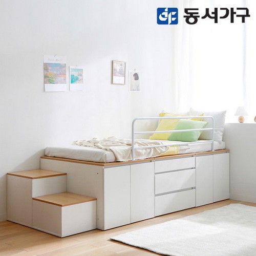동서가구 홈즈 올인 가드형 벙커침대 SS+계단2개