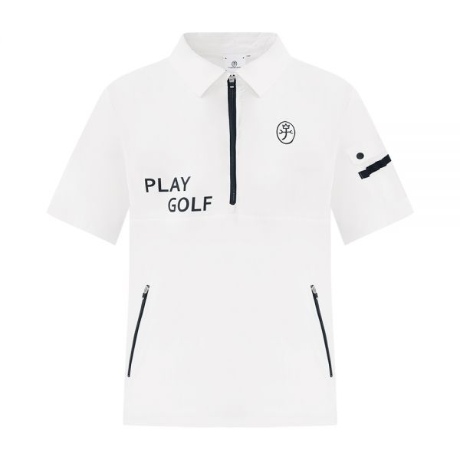 까스텔바작  셔츠형 카라 반팔 아노락 점퍼 BGDMVT201WH