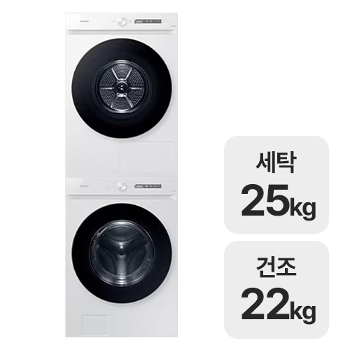 삼성전자 비스포크 AI WF25CB8895BW + DV22DB8890BW