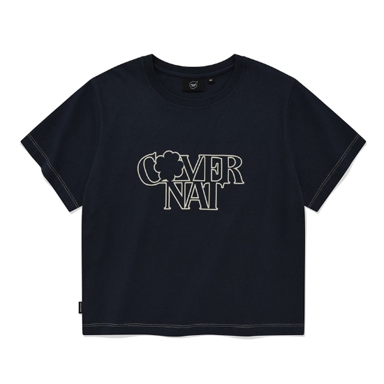  커버낫 크롭 스티치 티셔츠 CO2402ST76NA 상품이미지