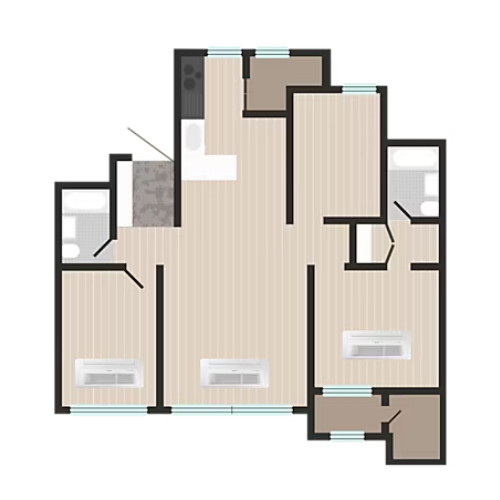 삼성전자 무풍에어컨 3실 + 비스포크 큐브 에어 AJ30ACS3P32SSY