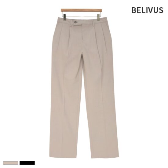 빌리버스 와이드 투턱 팬츠 긴바지 BAXP030