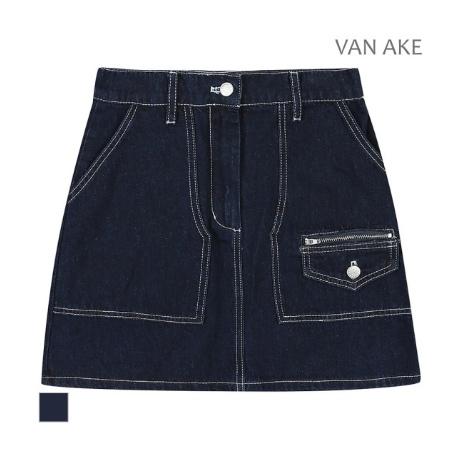 반에이크 스티치라인 데님 미니스커트 VB2XDKU201Z