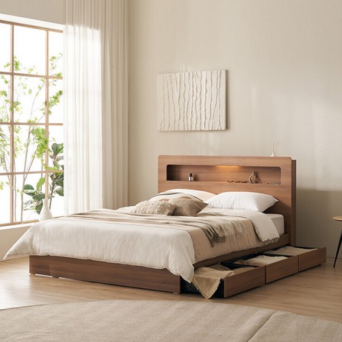 삼익가구 텐드 3단 수납 LED침대 Q