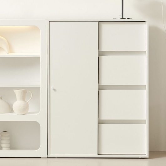 스르륵 4단 서랍 일반형 슬라이딩 수납장 800