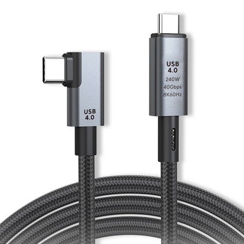 엠비에프  썬더볼트4 40Gbps PD C to C타입 240W ㄱ자형 케이블 MBF-U40R-10