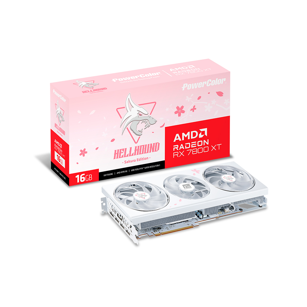 PowerColor  라데온 RX 7800 XT Hellhound Sakura Limited Edition D6 16GB 대원씨티에스