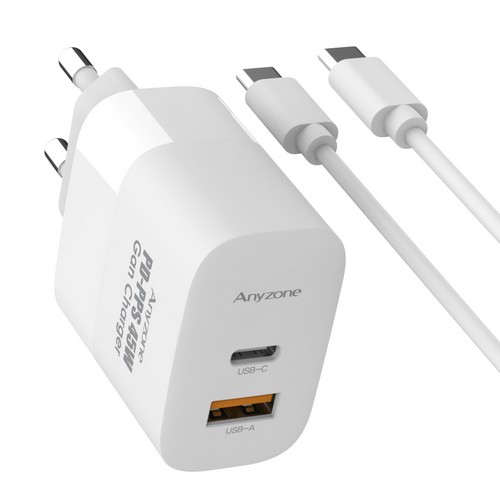 상도아이앤티 ANYZONE PD PPS 45W 2포트 GaN 충전기 AZQ-PD45WDCC