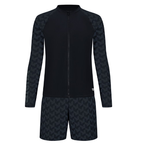 아레나  남성 노블리 레저 집업 래쉬가드 세트 A4BM1PC11BLK