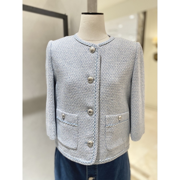 쉬즈미스 여성 메탈 버튼 트위드 자켓 SWWJKO21050