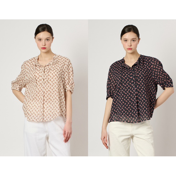 BCBG 코튼 페이즐리 프린트 블라우스 B4M5B444
