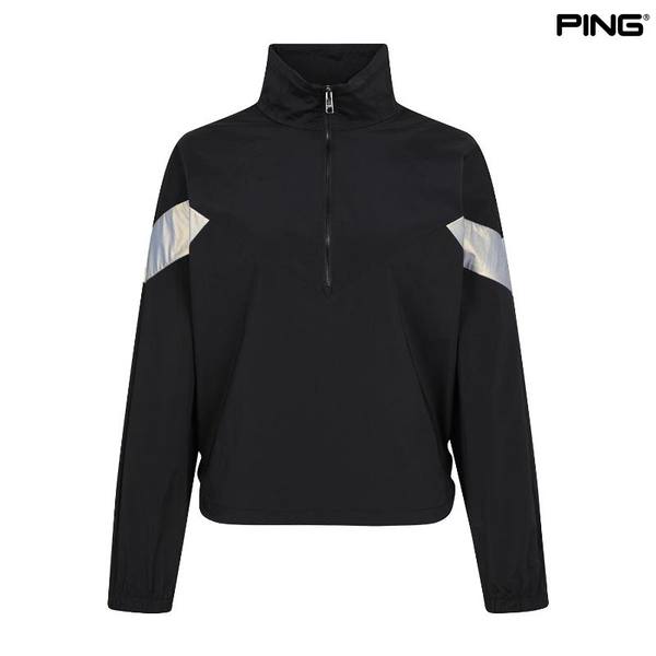핑  절개 배색 아노락 점퍼 121D1JP290_BK