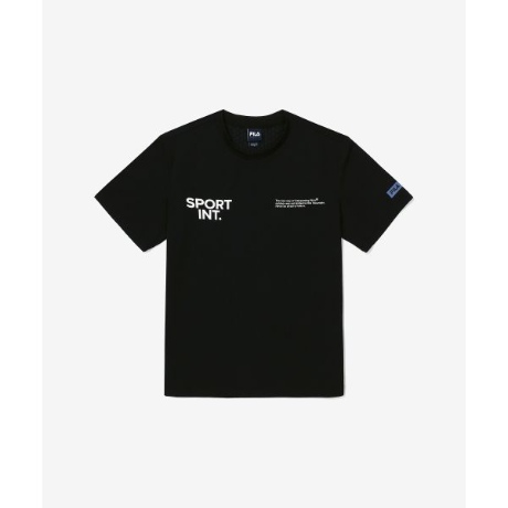 휠라  그래픽 프린트 냉감 티셔츠 기능성 반팔 FS2RSG2190X_BLK