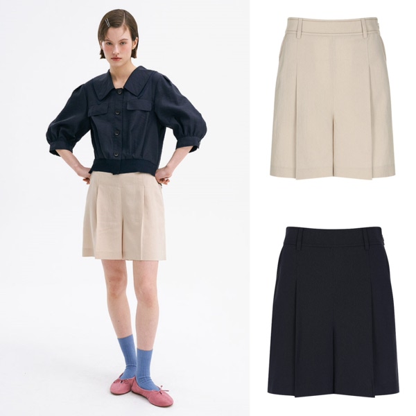 올리브데올리브 여성 린넨 블렌드 하프 팬츠 OW4ML4440