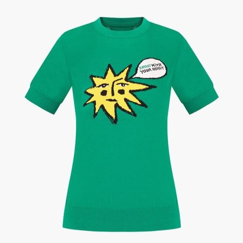 까스텔바작 심볼 아트웍 반팔 스웨터 BGDMSW701GR