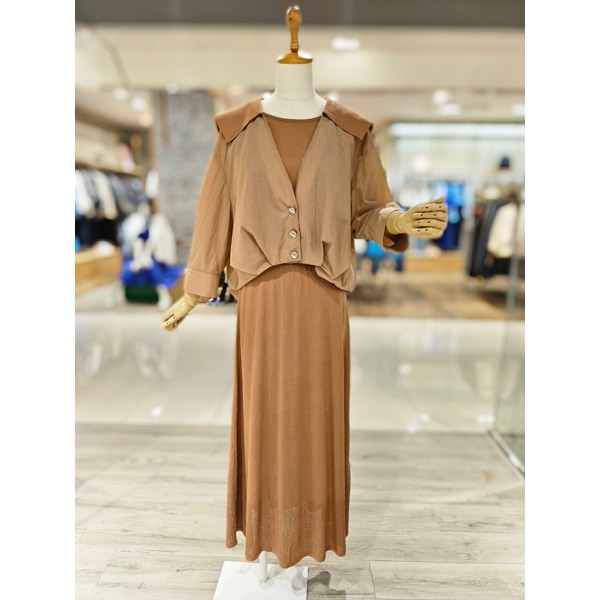 코데즈컴바인 여성 니트카라 셔츠 셋업 원피스 CJB-OP505W4