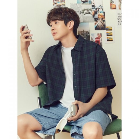 프로젝트엠 남성 시어서커 반팔 셔츠_EPE2WC1388