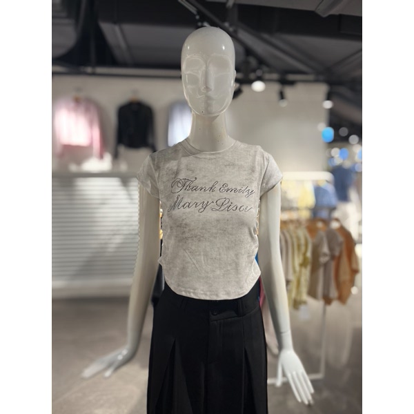 밸리걸 큐빅레터링라운드반팔티셔츠 234450