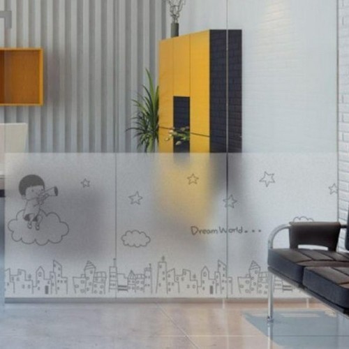 꾸밈  글라스 시트지 꿈속에서별과노는아이 ig169