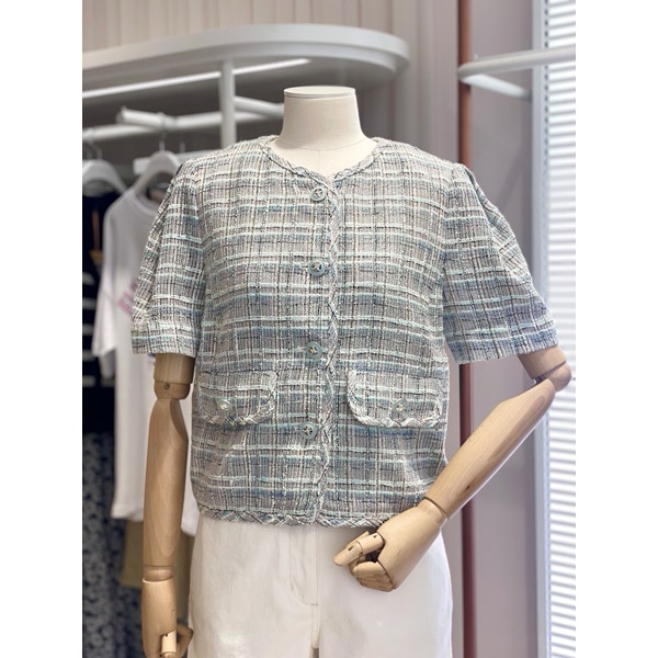 올리브데올리브 여성 버튼포인트 썸머트위드자켓 OW4MJ5200