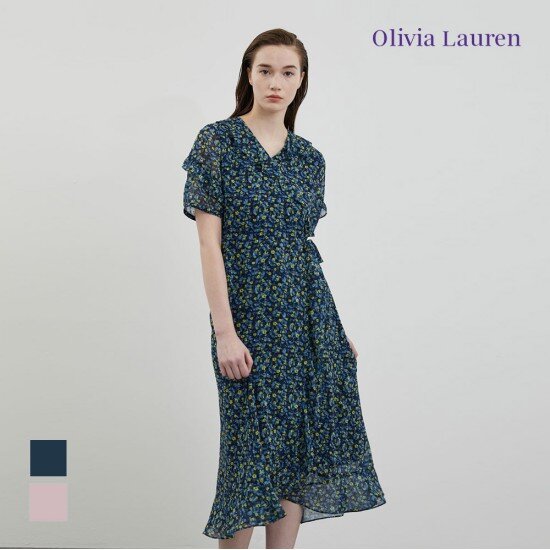 올리비아로렌 여성 쉬폰 프린트 드레스 VOBOA4M4411