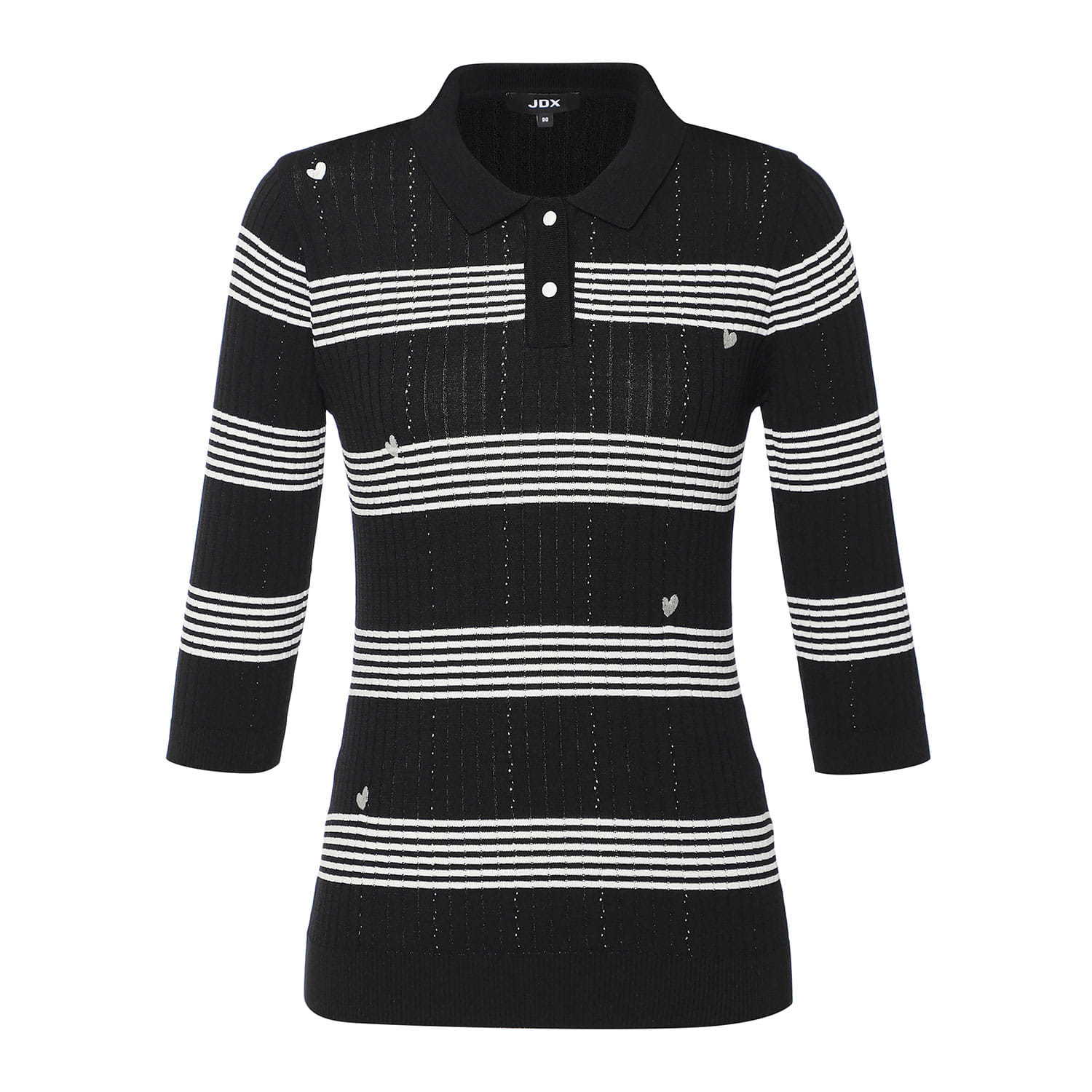 JDX골프 JDX 자수 스트라이프 7부 스웨터 X2SPV5343BK