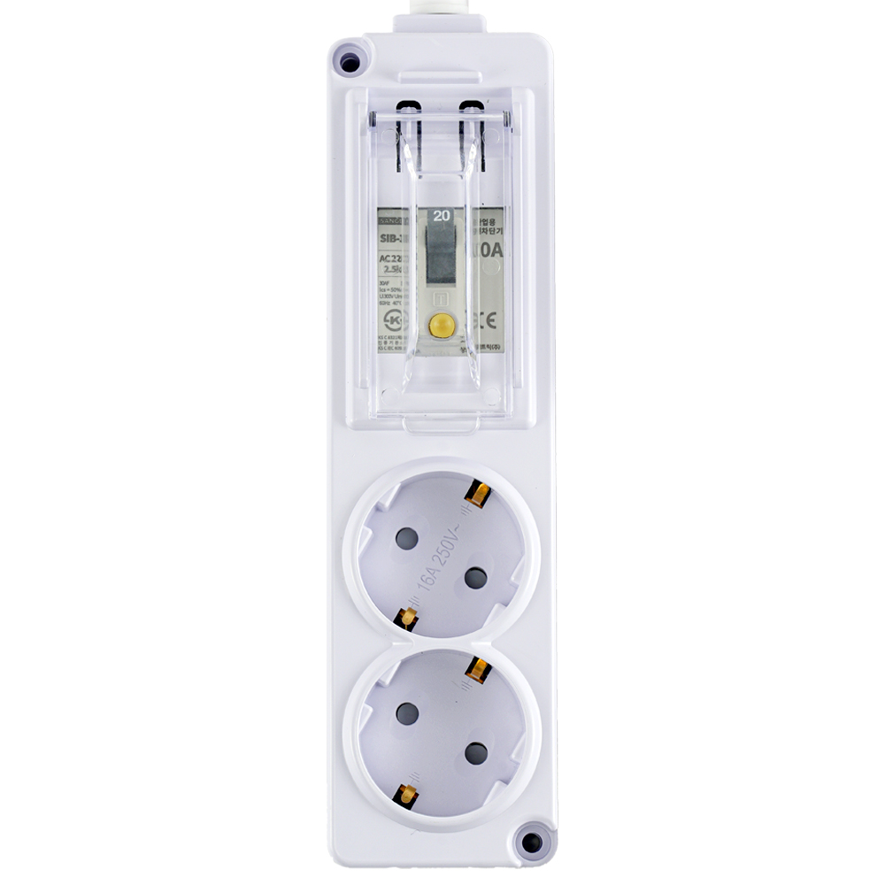세계  에코파워탭 2구 16A 누전차단 고용량 멀티탭