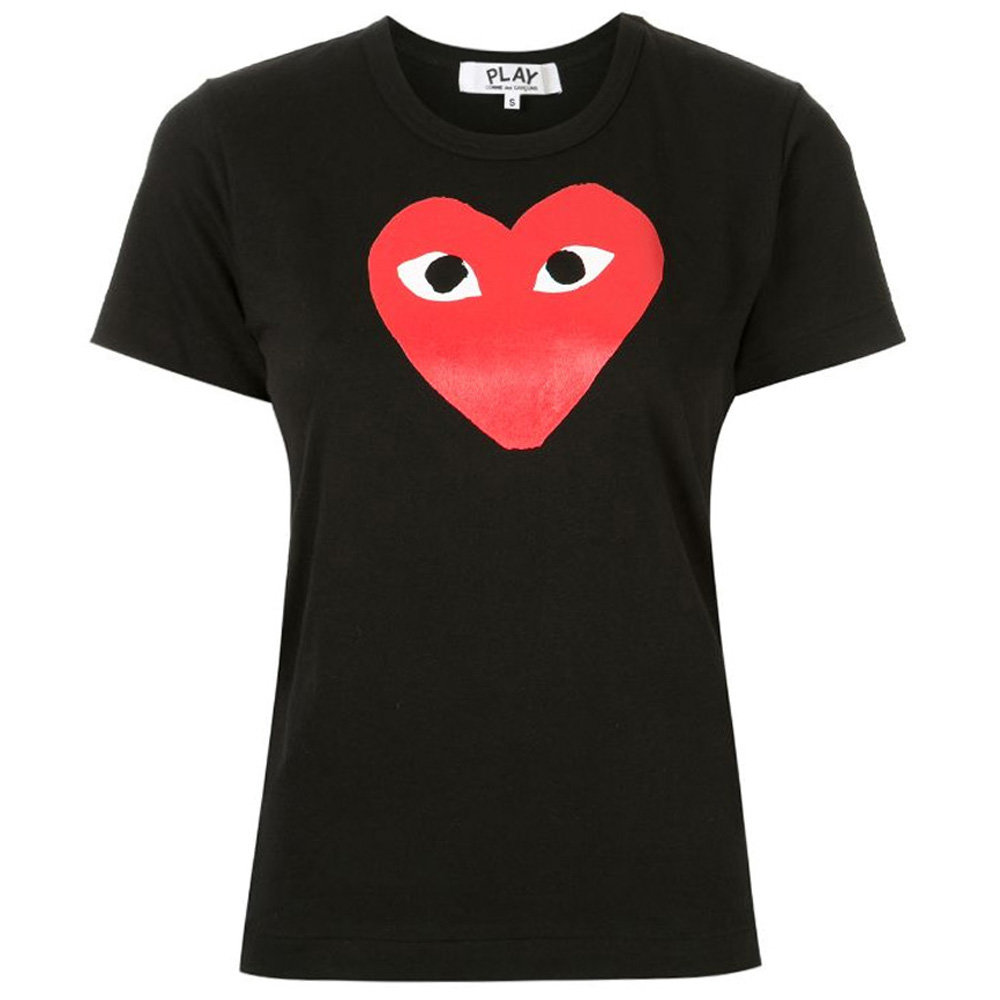 꼼데가르송 여성 하트 로고 반팔 티셔츠 AZT111 0511
