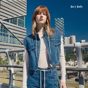 쥬시쥬디 J집업하이넥데님베스트 JYVT329C