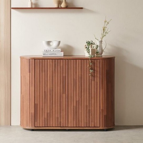 파로마 로리 오브 라운드 템바보드 높은 수납 거실장 1200