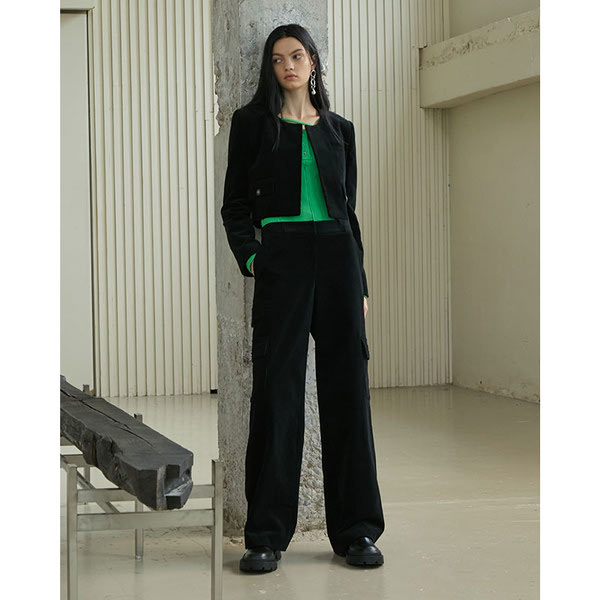 에고이스트 여성 로우웨이스트 코듀로이 와이드 팬츠 EP4WP962