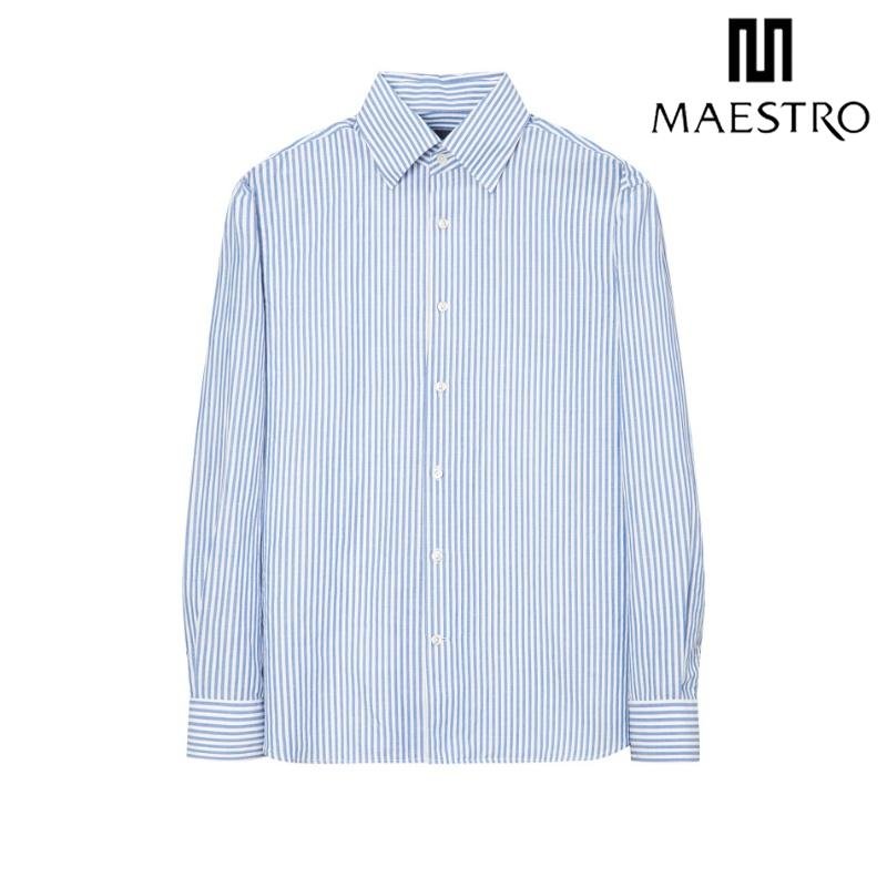 마에스트로 스트라이프 린넨혼방 긴팔 캐주얼셔츠 MASH3B201B2