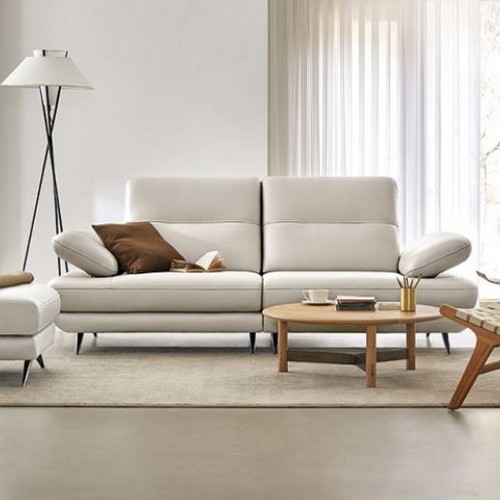 자코모 엘리쉬 기능성 비텔로 슈렁큰 천연가죽 소파 3인용