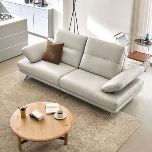 자코모 엘리쉬 기능성 비텔로 슈렁큰 천연가죽 소파 3인용