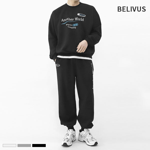 빌리버스 맨투맨 조거 스웻 팬츠 트레이닝복 셋업 BWV046
