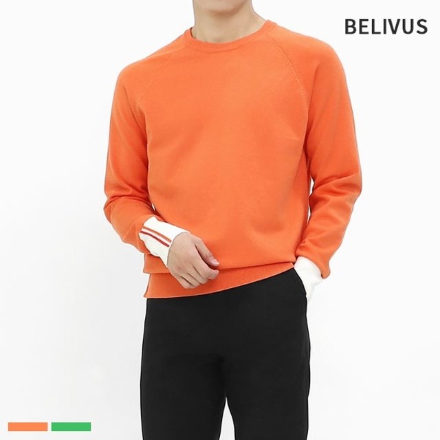 빌리버스 남성 니트 긴팔 라운드 골프웨어 BOJT002