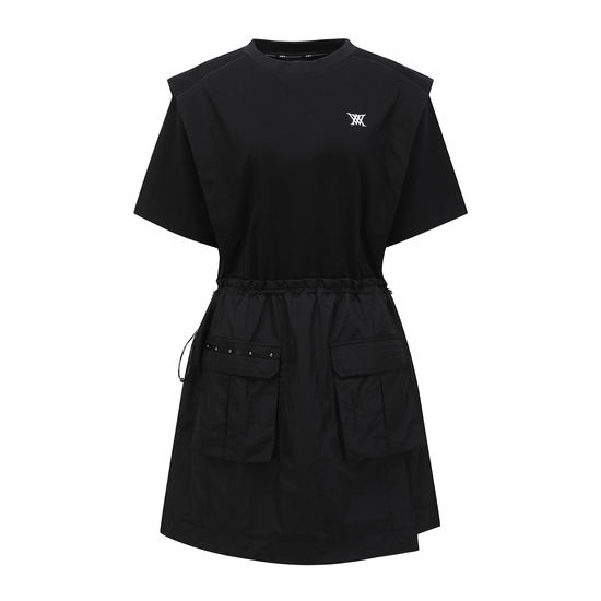 어뉴골프  저지 믹스 원피스 AGEMWOP31BK