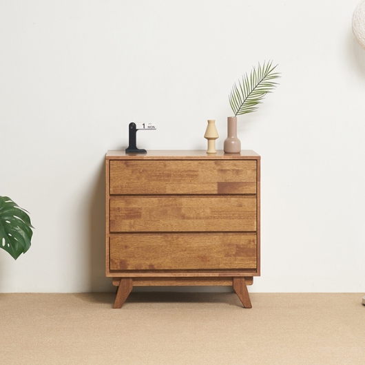 오목샘 페로 틈새 미니 원목 3단 서랍장 600