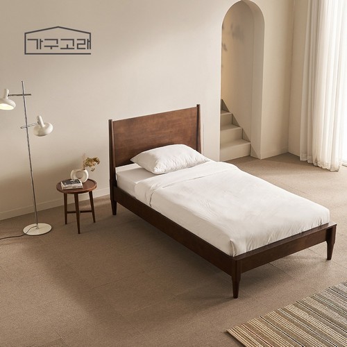 가구고래 루씨르 평상형 고무나무 원목 침대 SS