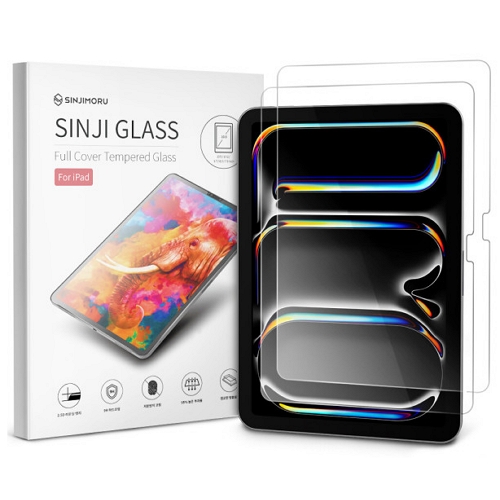 신지모루  IPad Pro 11 M4 9H 고경도 풀커버 강화유리 액정보호필름