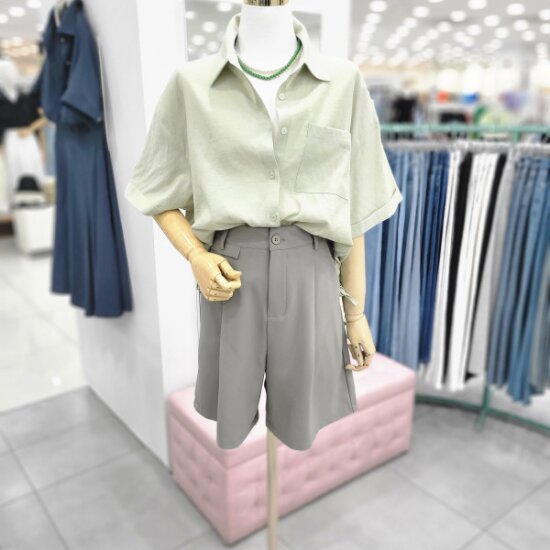 비지트인뉴욕 밑단스트링카라 반팔 셔츠블라우스 VA7SS60